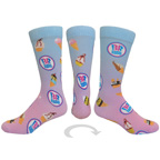 Flat Knit Dress Sock with Full Color Direct Printing