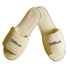 Open Toe Terry Slipper With Velcro Closure