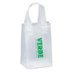 Pluto Frosted Shopper Plastic Bag Foil Imprint 5W x 3 x 8H