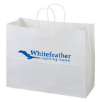 Vogue White Kraft Shopper Bag 16W x 6 x 12H