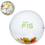 16 Inch Confetti Filled Round Clear Beach Ball