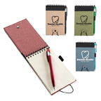 Colored Cardboard Spiral Bound Jotter with Pen