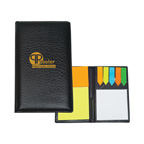 Leather Look Padfolio With Sticky Note Pads & Flags