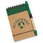 Eco Pocket Jotter w/ Eco Paper Barrel Pen