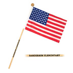Hand Helf USA Flag with 10 Inch Wooden Pole