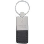 Metal and Simulated Leather Key Tag