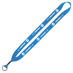 3/4 Economy Polyester Lanyard w/Metal Crimp and Metal Split-ring Attachment