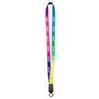 1/2 Tie-Dye Multicolor Lanyard w/Snap-Buckle Release w/O-ring Attachment