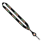 3/4 Inch Dye Sublimated Lanyard With Metal Crimp and Retractable Badge Reel