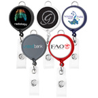 Opaque Large Face Badge Reel with Lanyard Attachment