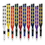 1 Polyester Lanyard with Slide Buckle Release, Silver Metal