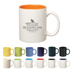 11 Oz. Colored Stoneware Mug With C-Handle