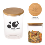 26 OZ. GLASS CONTAINER WITH BAMBOO LID