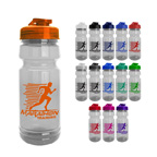 The Trainer 24 Oz Clear Sports Bottle with USA Flip Lid