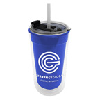 Sentinel 14 Oz Transparent Tumbler with 2 in 1 Flip and Straw Hole Lid
