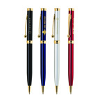 Twist Action Brass Metal Pen with Blue Ink