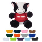 6 Inch Cuddly Cow With Shirt