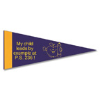 5 x12 Colored Felt Pennant - With 1 Inch sewn Strip