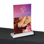Signature Pop-Up Roll Up Table Top Retractable Banner a Stand
