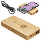 FSC Bamboo 10000mAh Dual Port Power Bank with 10W Wireless Charger